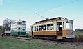 Porto 210 (with wrong fleet no.) and Blackpool 48 in operation at Ore. Electric Rlwy. Museum in 2018