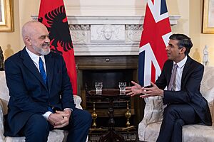 Prime Minister Sunak met with Prime Minister Edi Rama at 10 Downing Street in 2023