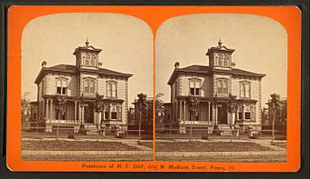Residence of H. F. Day. 605 N Madison Street, Peoria, Ill, from Robert N. Dennis collection of stereoscopic views.jpg