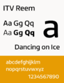 Sample ITV Reem typeface