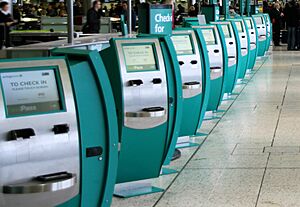 Self check-in at Dublin Airport
