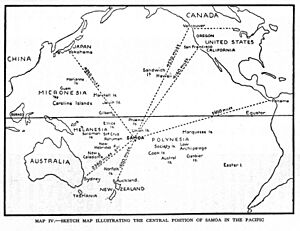 Sketch map Samoa in the Pacific