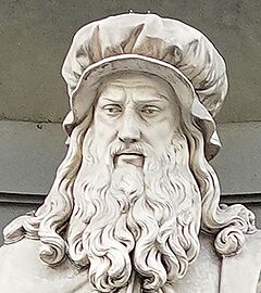 Statue of Leonardo da Vinci (Uffizi) (cropped)