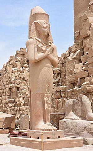 Statue of Ramesses II in Karnak Temple in Luxor Egypt