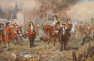 The Duke of Marlborough greeting Prince Eugene of Savoy after their victory at Blenheim