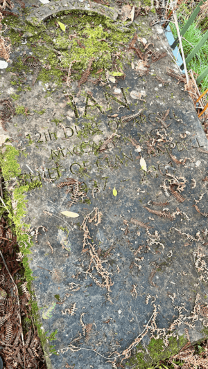 The gravestone of the 12th Duke of Argyll on Inishail