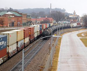 Train yard in Fort Madison, Iowa