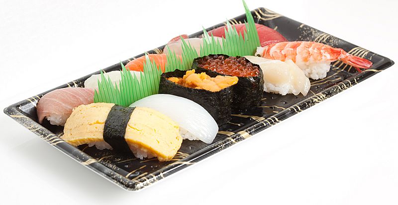 Typical japanese sushi set