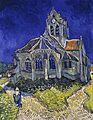 Vincent van Gogh painting The Church at Auvers from 1890 gray church against blue sky