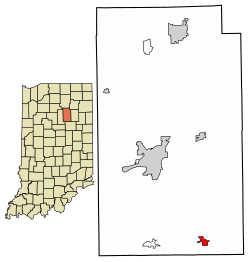 Location of La Fontaine in Wabash County, Indiana.