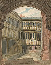 The archway entrance to the guildhall in 1810