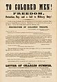 18630721 To Colored Men! Freedom, Protection, Pay, and a Call to Military Duty! - U.S. National Archives