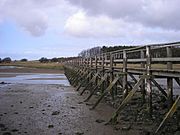 Aberlady Bay footbridge looking towards Luffness