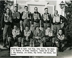 Bob Hoover with North American test pilots