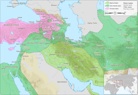 Buyid amirates in the Middle East, ca. 970