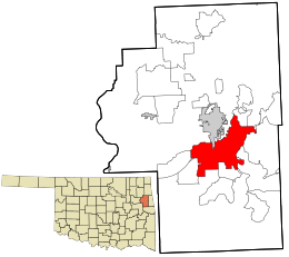 Location within Cherokee County and the state of Oklahoma