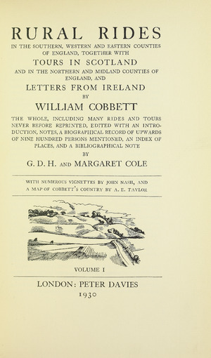 Cobbett - Rural rides in the southern, western and eastern counties of England, 1930 - 5214769