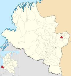Location of the municipality and town of San Pedro de Cartago in the Nariño Department of Colombia.