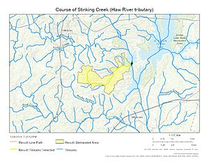 Course of Stinking Creek (Haw River tributary)