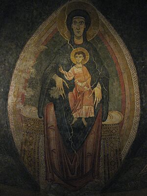 Crucifix, Spain, ca. 1150-1200; Virgin and Child in Majesty, Master of Pedret Catalunya, ca. 1100 (5459694198)