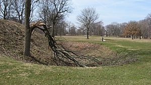 End of a ditch at the Great Circle in Newark