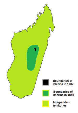 Expansion of Merina Kindgom during reign of Andrianampoinimerina 1787-1810