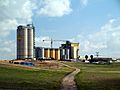 Grain elevators on a farm in Israel