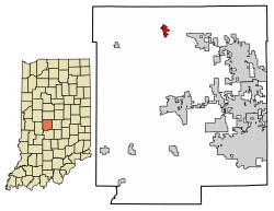 Location of Lizton in Hendricks County, Indiana.
