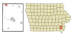 Location of Wayland, Iowa