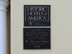 King and Prince Hotel NRHP plaque