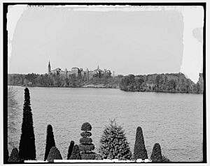 Lake Waban and Wellesley College digital file from original