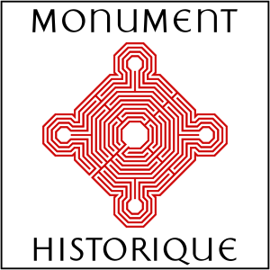 Logo monument historique - rouge, encadré