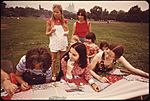 MIDSUMMER EVENING QUILTING BEE IN CENTRAL PARK, SPONSORED BY THE NEW YORK PARKS ADMINISTRATION DEPARTMENT OF CULTURAL... - NARA - 551676