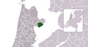 Highlighted position of Drechterland in a municipal map of North Holland