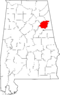 Map of Alabama highlighting Calhoun County.svg