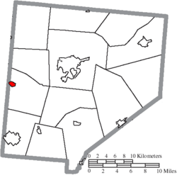 Location of Clarksville in Clinton County