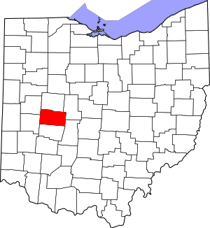Map of Ohio highlighting Champaign County