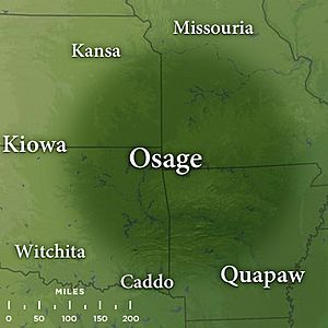 Map of Traditional Osage Tribal Lands by Late 17th Century