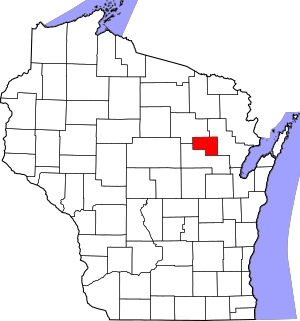 Map of Wisconsin highlighting Menominee County