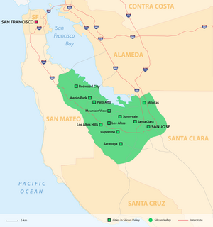 Map silicon valley cities