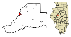 Location of Havana in Mason County, Illinois.