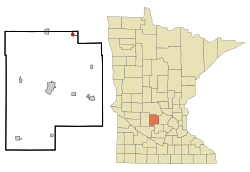 Location of Watkinswithin Meeker County, Minnesota
