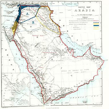 Middle East in 1921, UK Government map, Cab24-120-cp21-2607 (cropped)