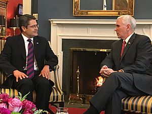Mike Pence and Juan Orlando Hernandez at VP Office - 2017