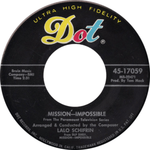 Mission Impossible theme by Lalo Schifrin US single