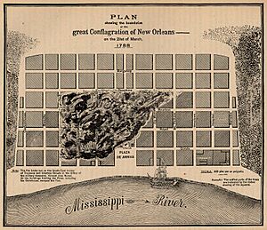 New Orleans fire of 1788 map