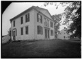 OBLIQUE VIEW SHOWING DORIC FREIZE AND FRAME CONSTRUCTION - Scott House, State Route 57, Granville, Hampden County, MA HABS MASS,7-GRANV,2-1