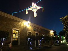 Piñatas on Independencia Street in the city of Tlaxcala