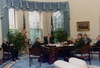 President Bush meets with Secretary Dick Cheney, General Colin Powell, General Scowcroft, Governor Sununu and Robert... - NARA - 186427.tif