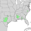 Quercus durandii range map 1